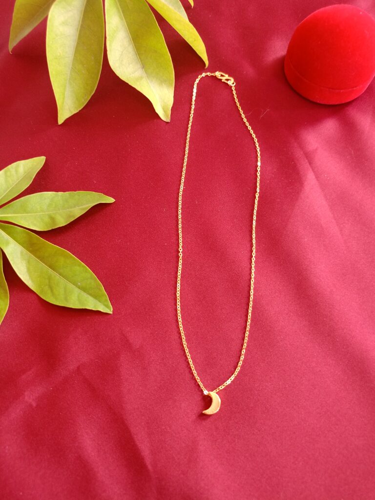 Luxury Moon Pendant Thin Chained Korean Necklace