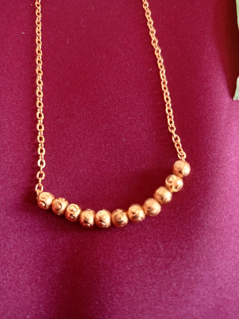 Golden Metal Beads Thin Chained Delicate Necklace For Women