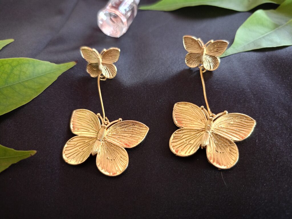 Premium Anti Tarnished Golden Butterflies Korean Earrings, All Occasion Jewellery