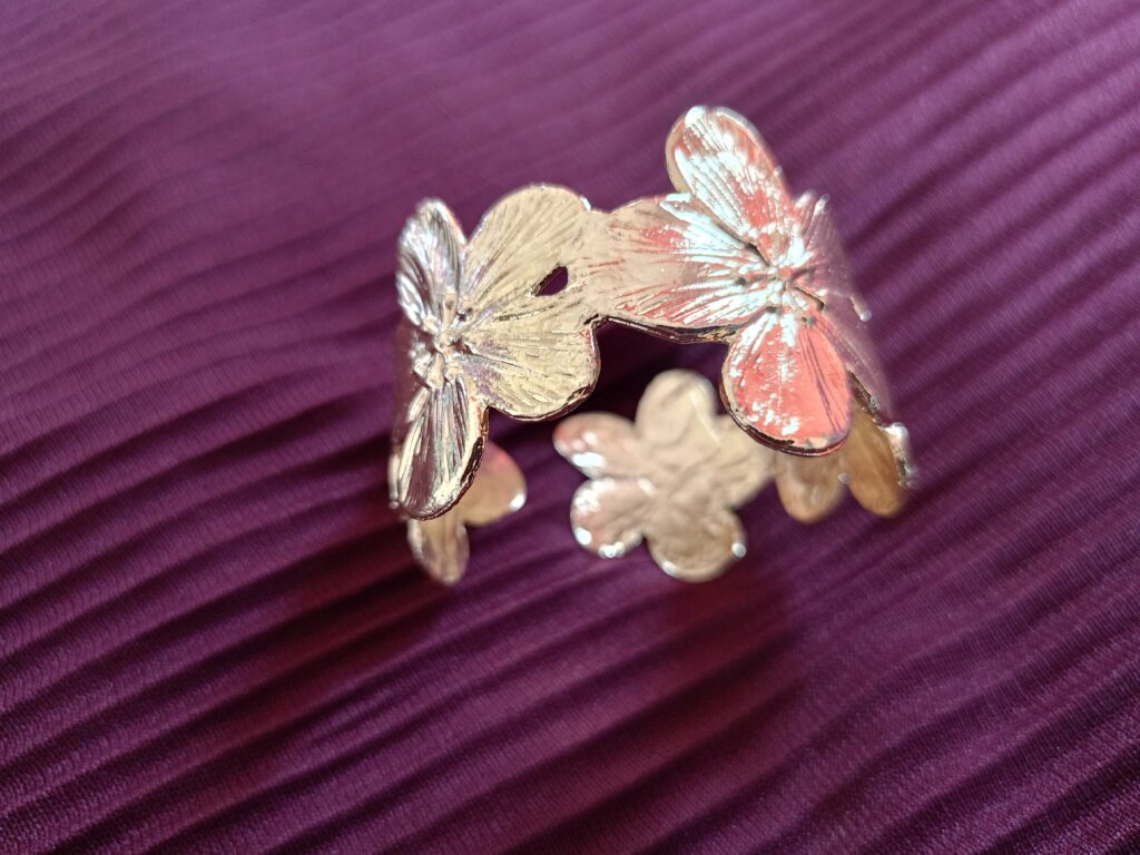 EXOTIC GREEK GODDESS FLOWER GOLD PLATED BRACELET  FOR WOMEN